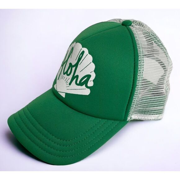 Salt Life Hat Aloha Hawaii Sea Shell Trucker Snapback Green One Size Fits Most - Picture 4 of 9